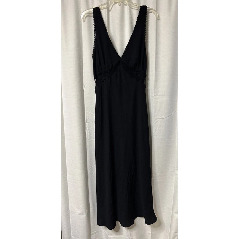 Wild Fable Womens Black Slinky Y2K Slip Dress Witchy Whimsigoth Lace M - Picture 1 of 6